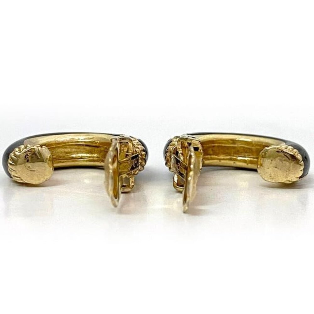 Christian Dior Earrings Gold Black - Picture 6 of 10